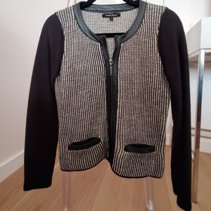 Nanette Lepore wool and leather lined cardigan